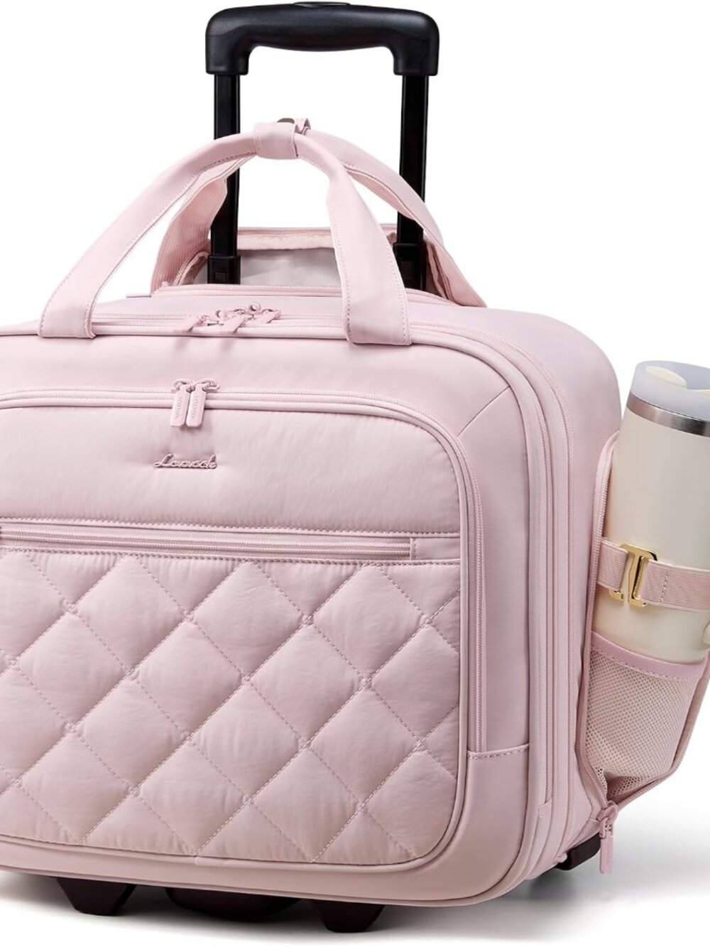 Rolling Laptop Bag for Women, Underseat Carry On Bag with Wheels